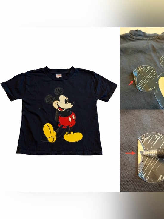 Disney Other - Disney Kids Black Wash 100% Cotton Mickey Mouse and Pluto Graphic T-shirt Boys 6